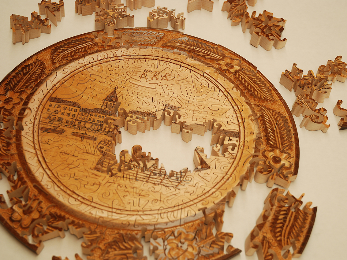 Decorative wooden plate puzzle - Rocchi